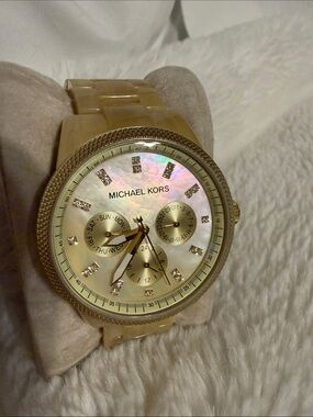 Michael Kors Gold-tone Watch with Mother-of-Pearl Dial